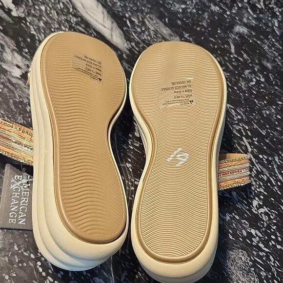 BRAND NEW AMERICAN EXCHANGE WOMEN'S BEADED WEDGE ESPADRILLE SANDALS - Picture 15 of 15
